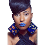 Load image into Gallery viewer, African print ethnic style retro earrings fashion geometric leaf earrings
