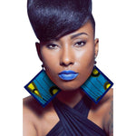 Load image into Gallery viewer, African print ethnic style retro earrings fashion geometric leaf earrings
