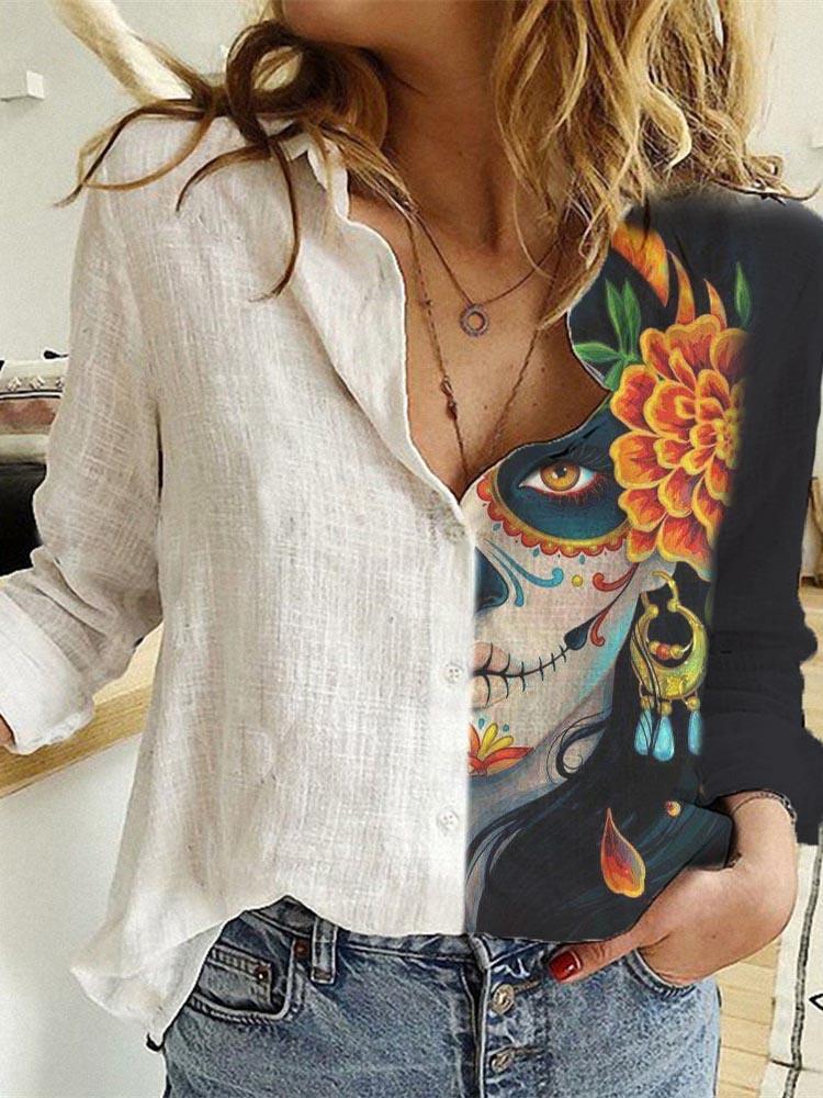 La Catrina Calavera Long Sleeve Shirt