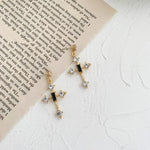Load image into Gallery viewer, Women&#39;s Crystal Cross Vintage Earrings

