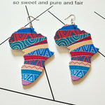 Load image into Gallery viewer, Patterned geometric map wooden earrings
