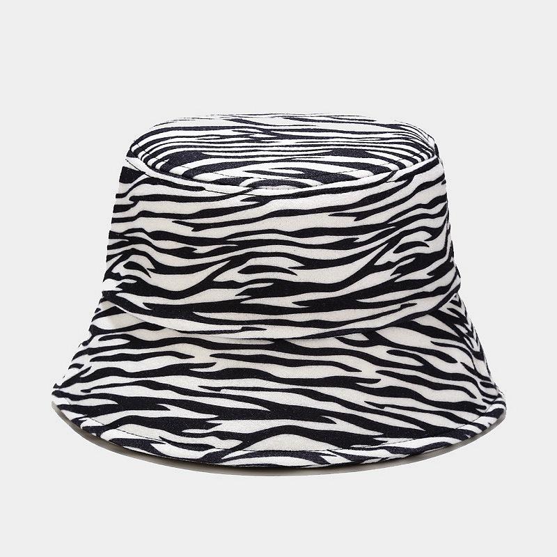 Ladies Cow Zebra Printed Fisherman Hat