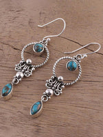Load image into Gallery viewer, Vintage Inlaid Turquoise Earrings
