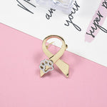 Load image into Gallery viewer, Personalized Bowtie Ribbon Dog Paw Brooch
