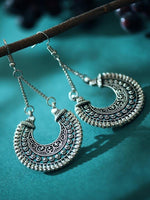 Load image into Gallery viewer, Women&#39;s Retro Ethnic Fan Shaped Threaded Long Earrings
