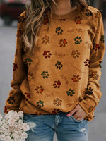Load image into Gallery viewer, Dog paw print loose casual sweatshirt
