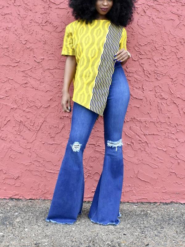 Women's Ethnic Irregular Sleeve Top