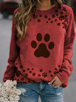 Load image into Gallery viewer, Cute dog paw print long sleeve sweatshirt
