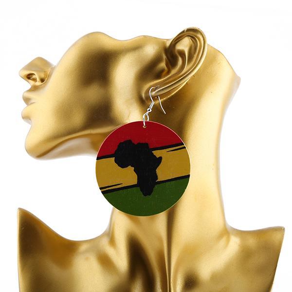 Map Fashion Print Earrings