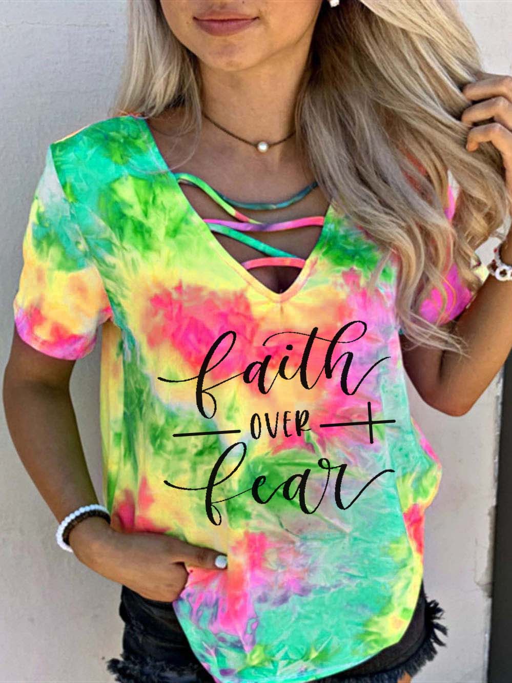 Faith Over Fear Tie-Dye T-Shirt