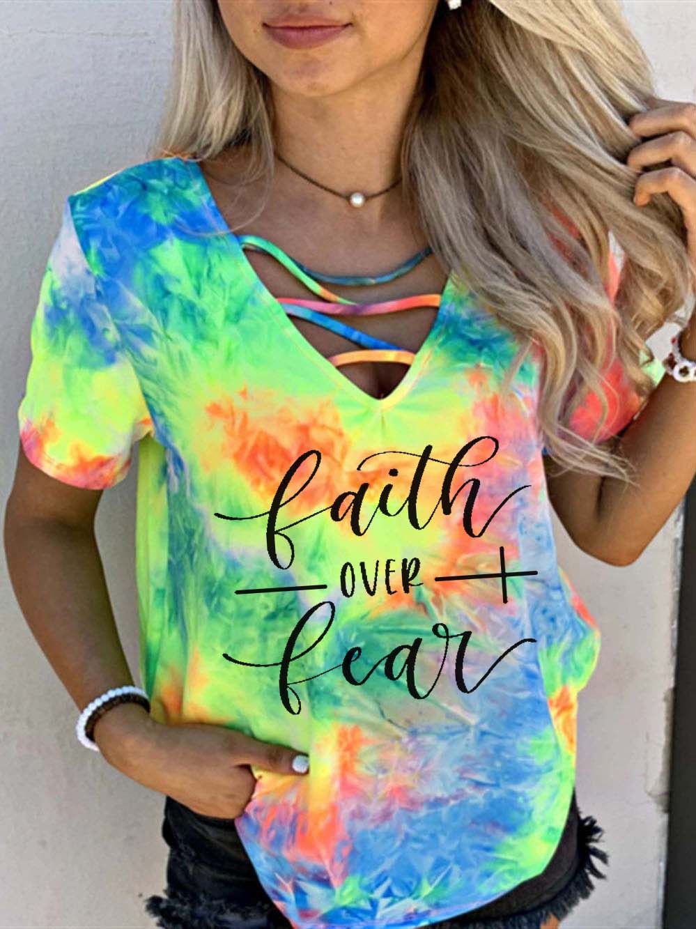Faith Over Fear Tie-Dye T-Shirt