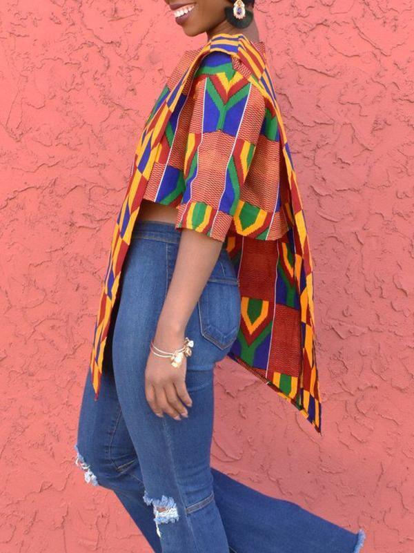 Women's fashion irregular sleeve top