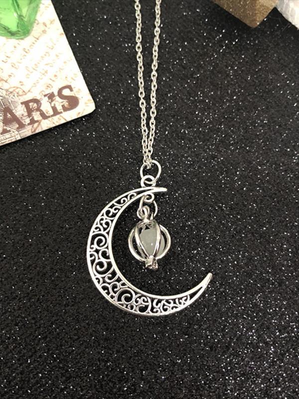 4 colors luminous beads moon pumpkin necklace moon pendant luminous necklace
