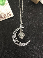 Load image into Gallery viewer, 4 colors luminous beads moon pumpkin necklace moon pendant luminous necklace
