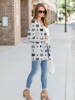 Load image into Gallery viewer, Ladies Cat Paw Print Casual Cardigan
