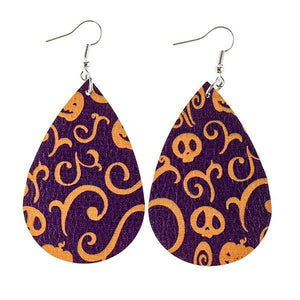 Halloween pattern drop earrings