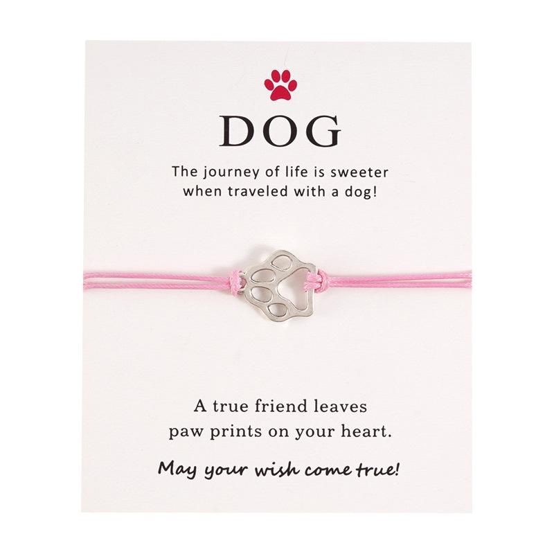Ladies adjustable bracelet with DOG paw pattern