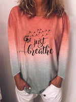 Load image into Gallery viewer, Just Breathe Dandelion Gradient Long-Sleeved T-shirt
