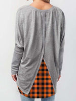 Load image into Gallery viewer, Women&#39;s Jack-O-Lantern Plaid Print T-shirt
