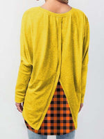 Load image into Gallery viewer, Women&#39;s Jack-O-Lantern Plaid Print T-shirt
