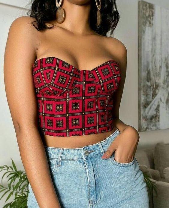 Women's sexy printed corset