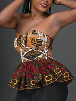 Load image into Gallery viewer, Women&#39;s sexy printed ruffled corset
