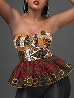 Load image into Gallery viewer, Women&#39;s sexy printed ruffled corset
