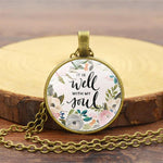 Load image into Gallery viewer, It Is Well With MY Soul Flowers Vintage Time Gem Necklace

