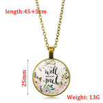 Load image into Gallery viewer, It Is Well With MY Soul Flowers Vintage Time Gem Necklace
