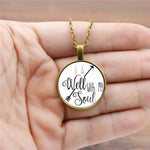 Load image into Gallery viewer, It Is Well With My Soul Time Gem Pendant Necklace Vintage Sweater Chain
