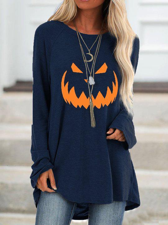Women's Halloween Printed Long Sleeve Top