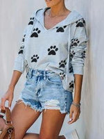 Load image into Gallery viewer, Women&#39;s Dog Paw Print Casual Sweatshirt
