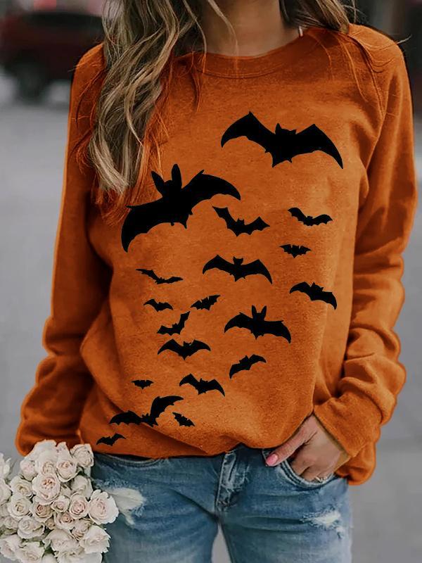 Halloween Print Pullover Sweatshirt
