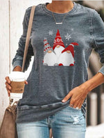 Load image into Gallery viewer, Women&#39;s Scandinavian Christmas Gnomes Print Casual Sweatshirt
