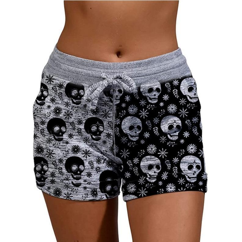 Women's Halloween print casual shorts