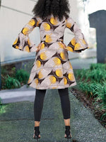 Load image into Gallery viewer, Fashion ethnic print dress trench coat
