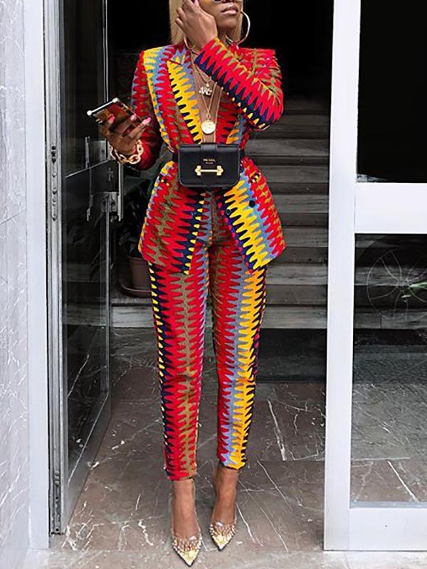 Women's printed two-piece suit