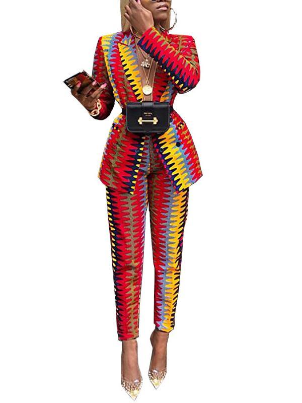 Women's printed two-piece suit