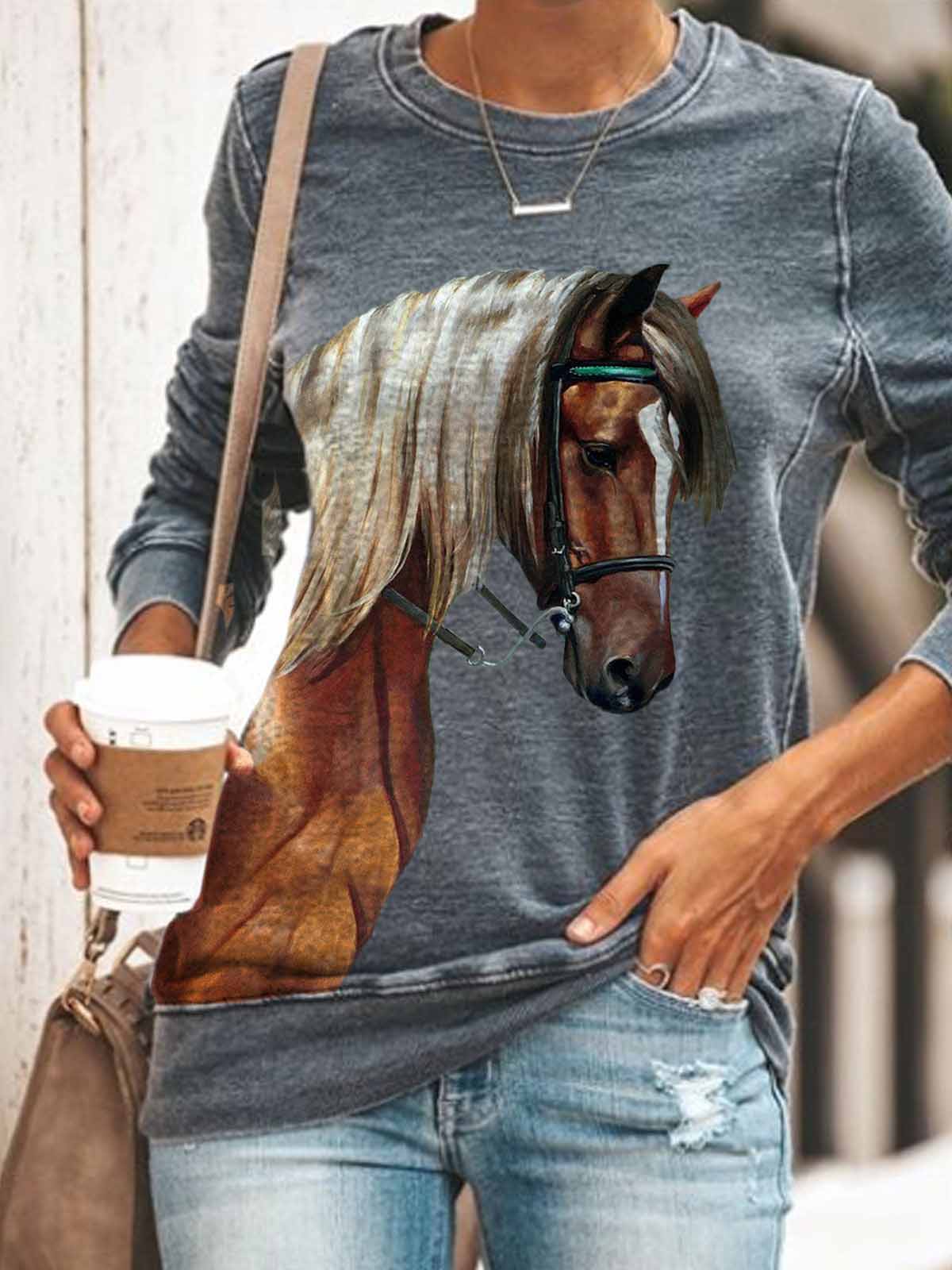 Women's Horse Print Top