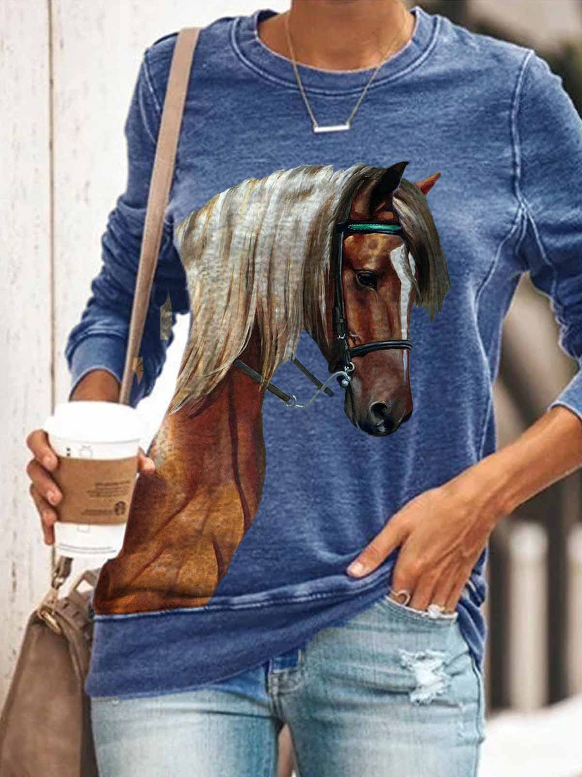 Women's Horse Print Top