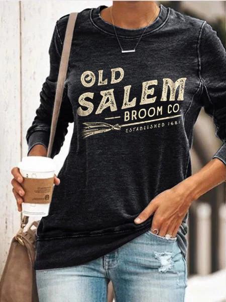 Women's Halloween Witch OLD SALEM Print T-shirt