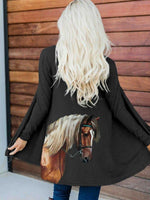 Load image into Gallery viewer, Women&#39;s Horse Print Casual Cardigan
