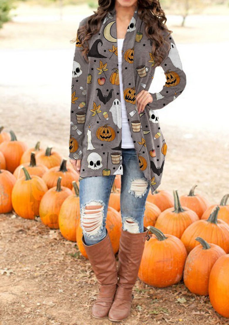Women's Halloween Print Cardigan