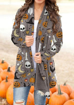 Load image into Gallery viewer, Women&#39;s Halloween Print Cardigan

