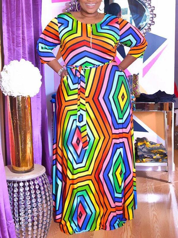 Ladies Color Block Sleeve Dress