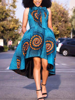 Load image into Gallery viewer, Women&#39;s printed big skirt sleeveless dress
