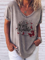 Load image into Gallery viewer, Women&#39;s Just Breathe Dandelion and Butterfly Print V-Neck Top
