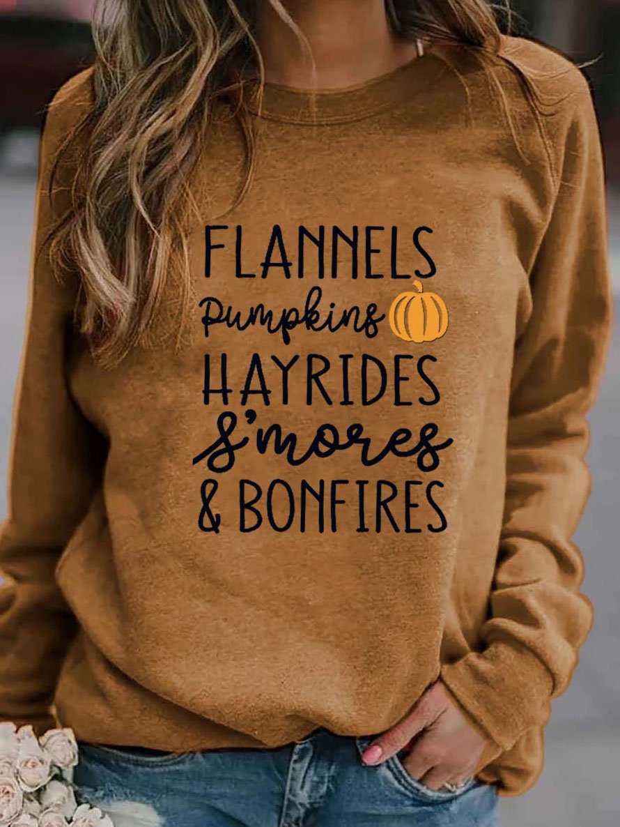 Women's Halloween Thanksgiving Pumpkin Spice And Everything Nice Printed Casual Sweatshirt
