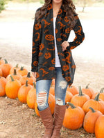 Load image into Gallery viewer, Women&#39;s Halloween Knitted Cardigan Top
