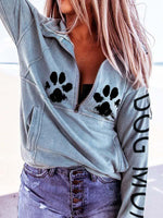 Load image into Gallery viewer, Women&#39;s Dog Mom Dog Paw Print Sweatshirt
